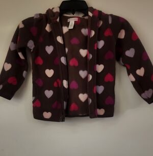 Old Navy Brown Hoodie with Heart Patterns, 5T